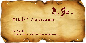 Mikó Zsuzsanna névjegykártya