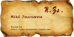 Mikó Zsuzsanna névjegykártya